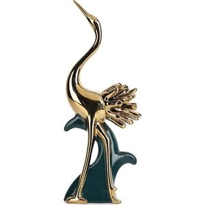 Flamingo Statue and Sculpture, Golden Teal Bird Statue Gold Home Decor Statue